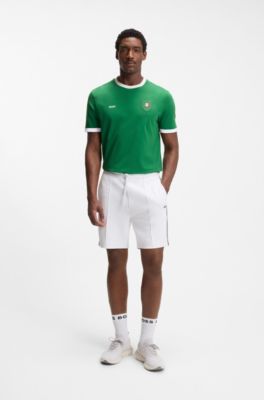 Camiseta de algod&oacute;n el&aacute;stico con bandera nacional y logo, Mexico Green