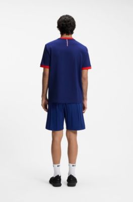 Stretch-cotton T-shirt with country flag and logo, France