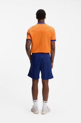 Camiseta de algod&oacute;n el&aacute;stico con bandera nacional y logo, Netherlands
