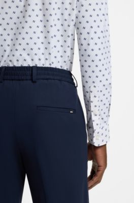 Camisa regular fit en punto t&eacute;cnico el&aacute;stico estampado, Blanco