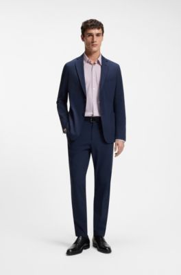 Camisa regular fit en punto t&eacute;cnico el&aacute;stico estampado, Rosa claro
