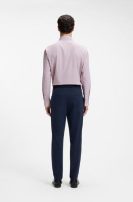 Camisa regular fit en punto t&eacute;cnico el&aacute;stico estampado, Rosa claro