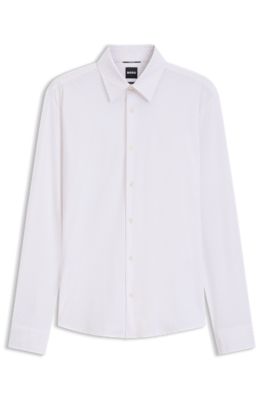 Camisa regular fit en punto t&eacute;cnico el&aacute;stico estampado, Rosa claro