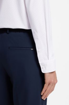 Camisa regular fit en punto t&eacute;cnico el&aacute;stico estampado, Rosa claro