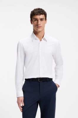 Printed regular-fit shirt in performance-stretch jersey, light pink