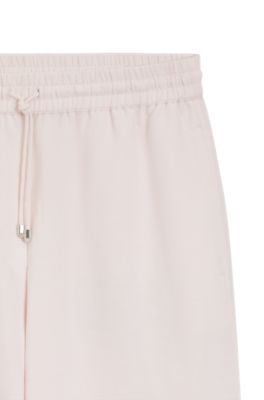 Wide-leg trousers with elasticated waistband, light pink
