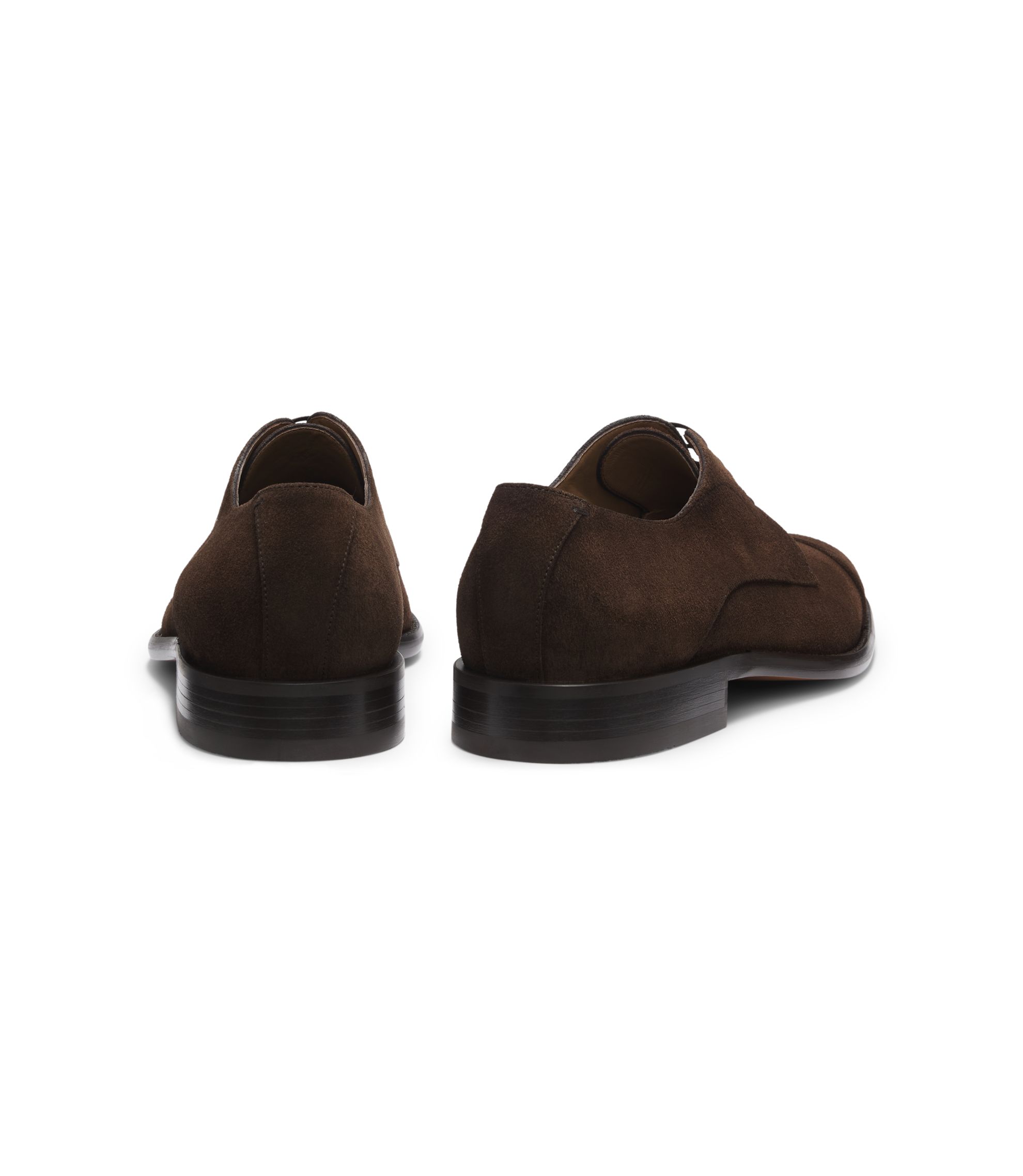 BOSS - Derby shoes in suede with cap toe - Dark Brown display picture 1