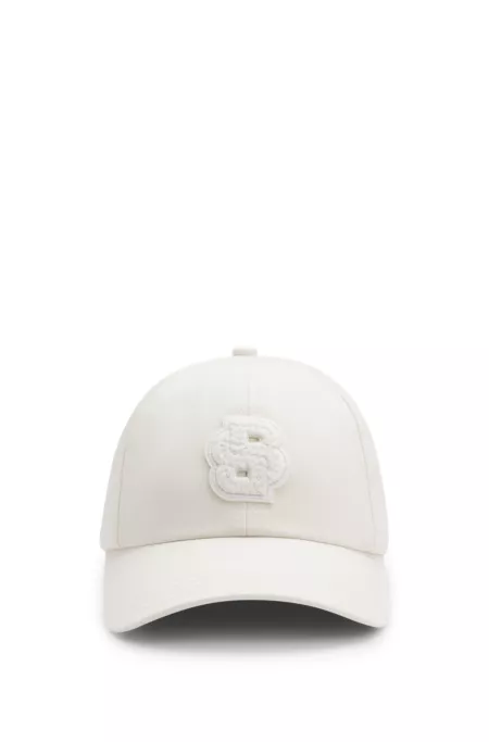 Cotton-twill cap with braided Double B monogram