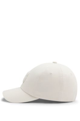 Cotton-twill cap with braided Double B monogram, White