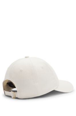 Cotton-twill cap with braided Double B monogram, White