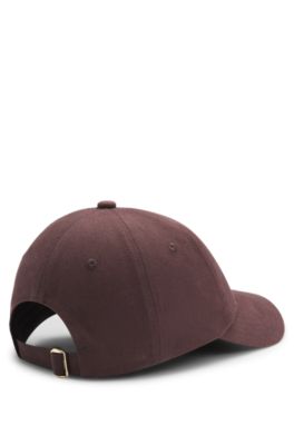 Gorra de sarga de algod&oacute;n con monograma Double&nbsp;B trenzado, Marr&oacute;n oscuro