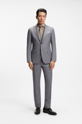 Brushed-leather Derby shoes with apron toe, Black