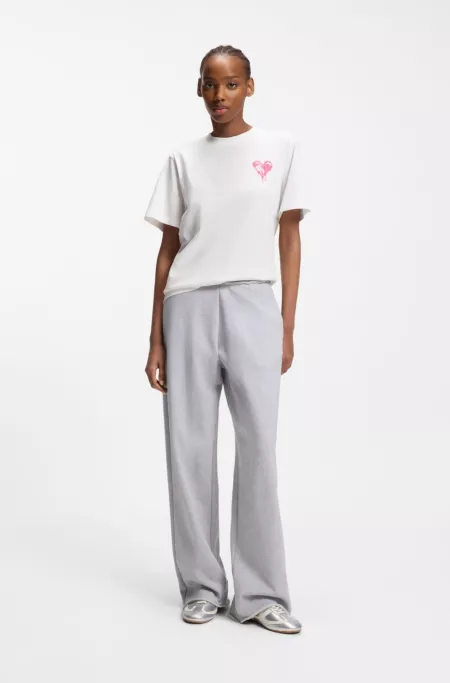 Heart-artwork T-shirt in cotton jersey