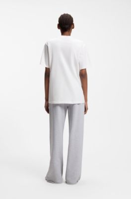 Heart-artwork T-shirt in cotton jersey, White