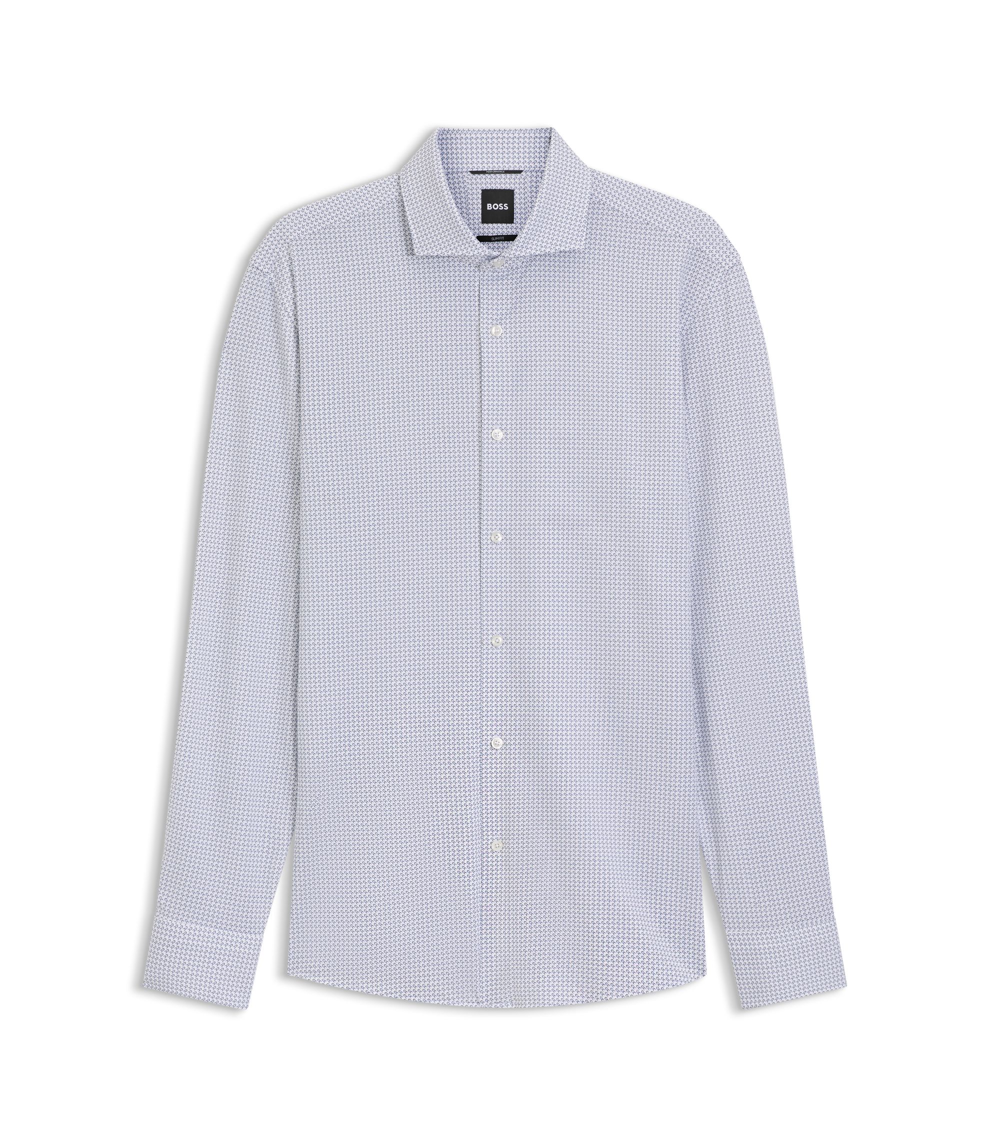 [未使用・タグ付き]HUGO BOSS 長袖Stretch Slim Fit BOSS - Printed slim-fit shirt in performance-stretch jersey