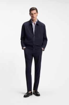 Camisa slim fit en punto t&eacute;cnico el&aacute;stico estampado, Celeste