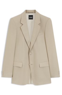 Veste de costume coupe d&eacute;contract&eacute;e en twill, Beige clair