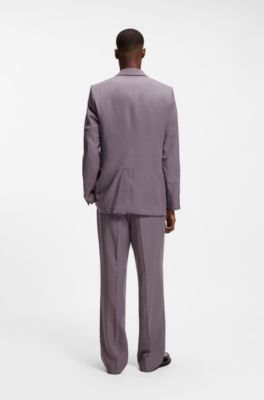 Veste de costume coupe d&eacute;contract&eacute;e en twill, Lilas
