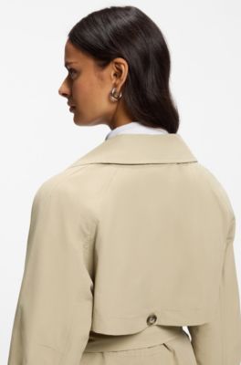 Water-repellent trench coat with belt, Beige