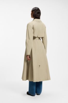 Water-repellent trench coat with belt, Beige