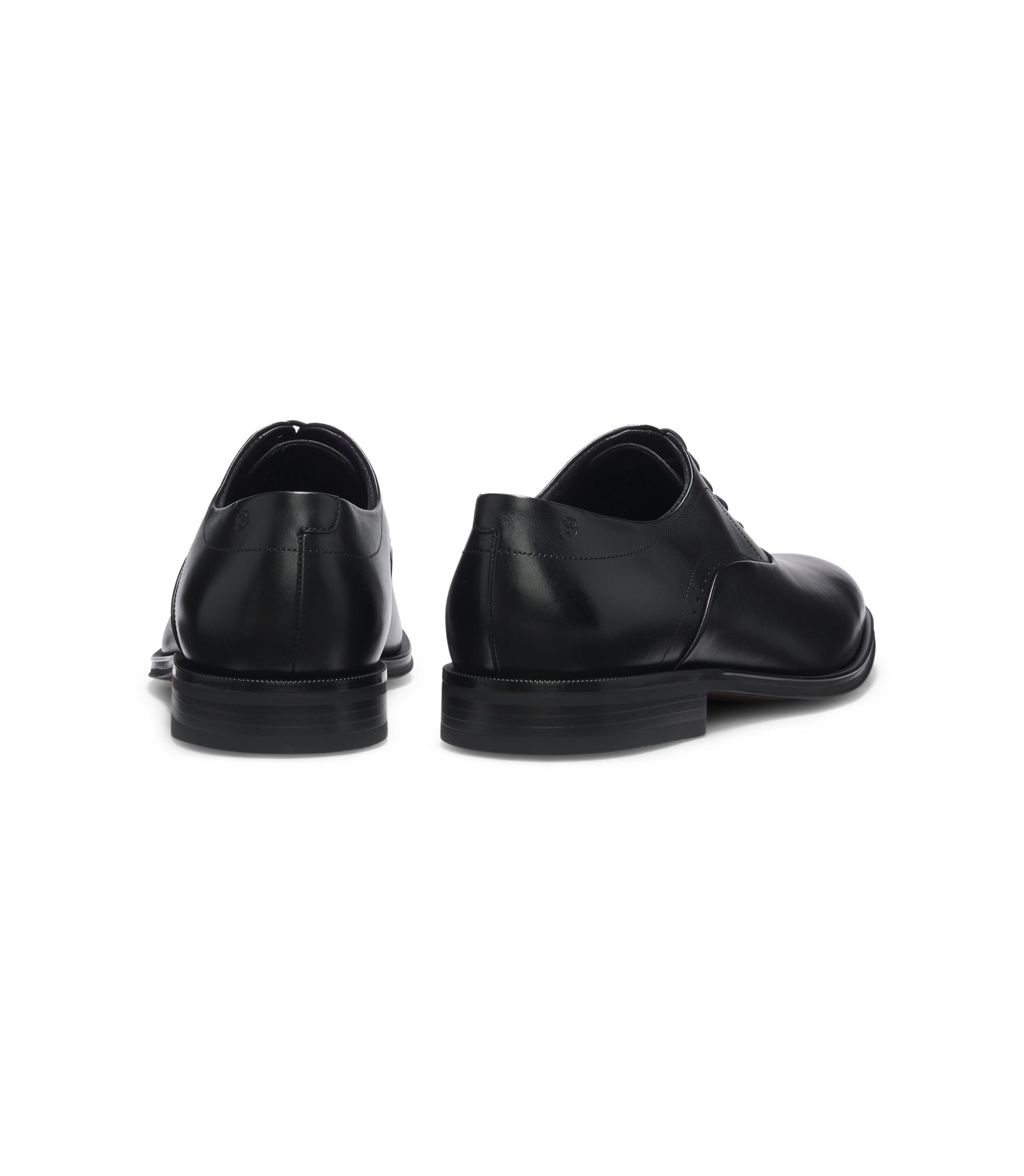 Hugo Boss OXFORD SHOES IN PATENT LEATHER  Mens Style-50305625, Black, Sz 9.5 BOSS - Leather Oxford shoes with perforated details - Black main image 4