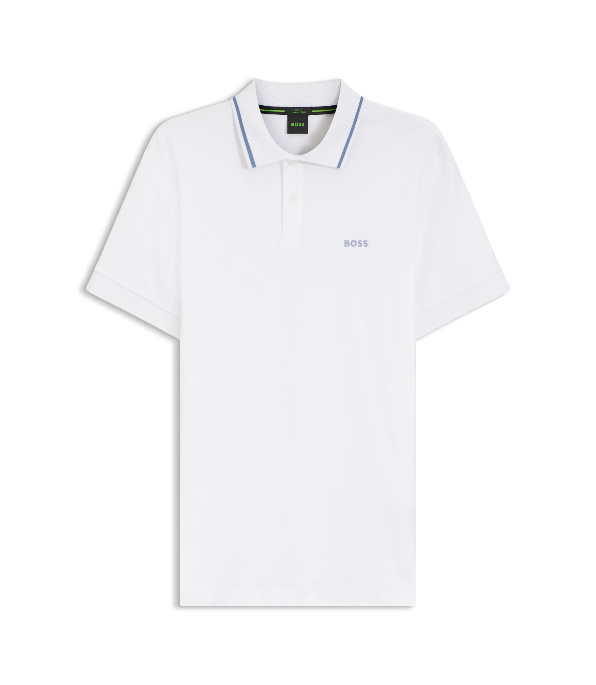 BOSS - Paddy slim-fit polo shirt in interlock cotton - White