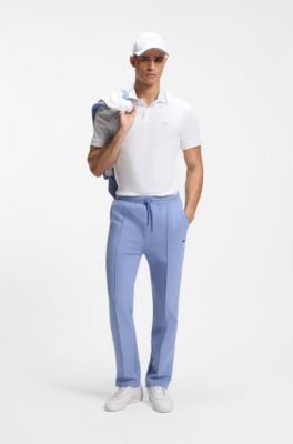 Paddy slim-fit polo shirt in interlock cotton, White