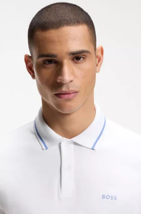 Paddy slim-fit polo shirt in interlock cotton