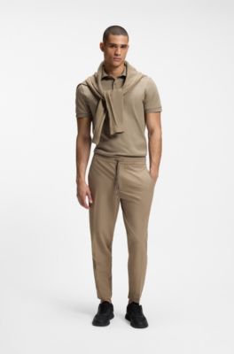 Paddy slim-fit polo shirt in interlock cotton, Light Green
