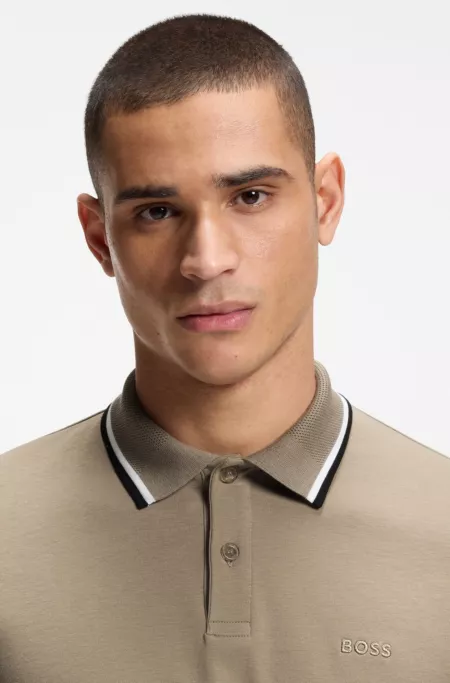 Paddy slim-fit polo shirt in interlock cotton