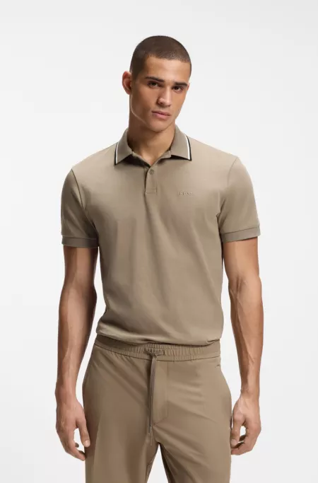 Paddy slim-fit polo shirt in interlock cotton