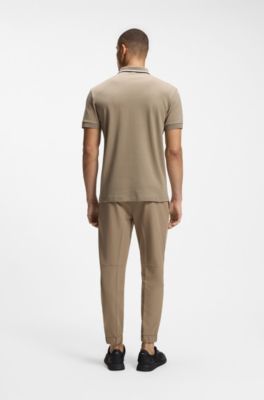 Polo Paddy Slim en coton interlock, Chaux