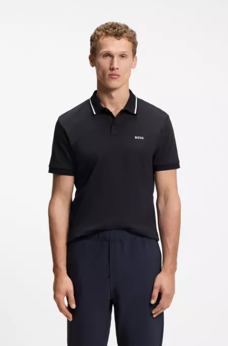 Paddy slim-fit polo shirt in interlock cotton