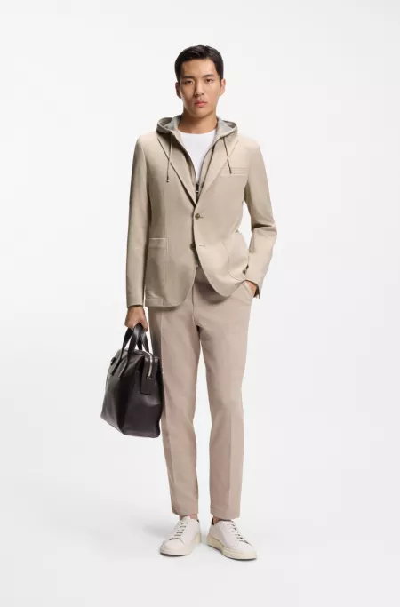 Slim-fit jacket with integrated hoodie