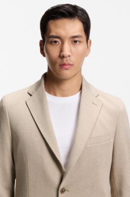 Slim-fit jacket with integrated hoodie, Khaki