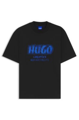 Logo-artwork T-shirt in cotton jersey, Black
