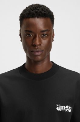 Logo-artwork T-shirt in cotton jersey, Black