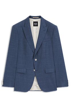 BOSS ONE Slim-fit jacket in virgin wool, silk and linen