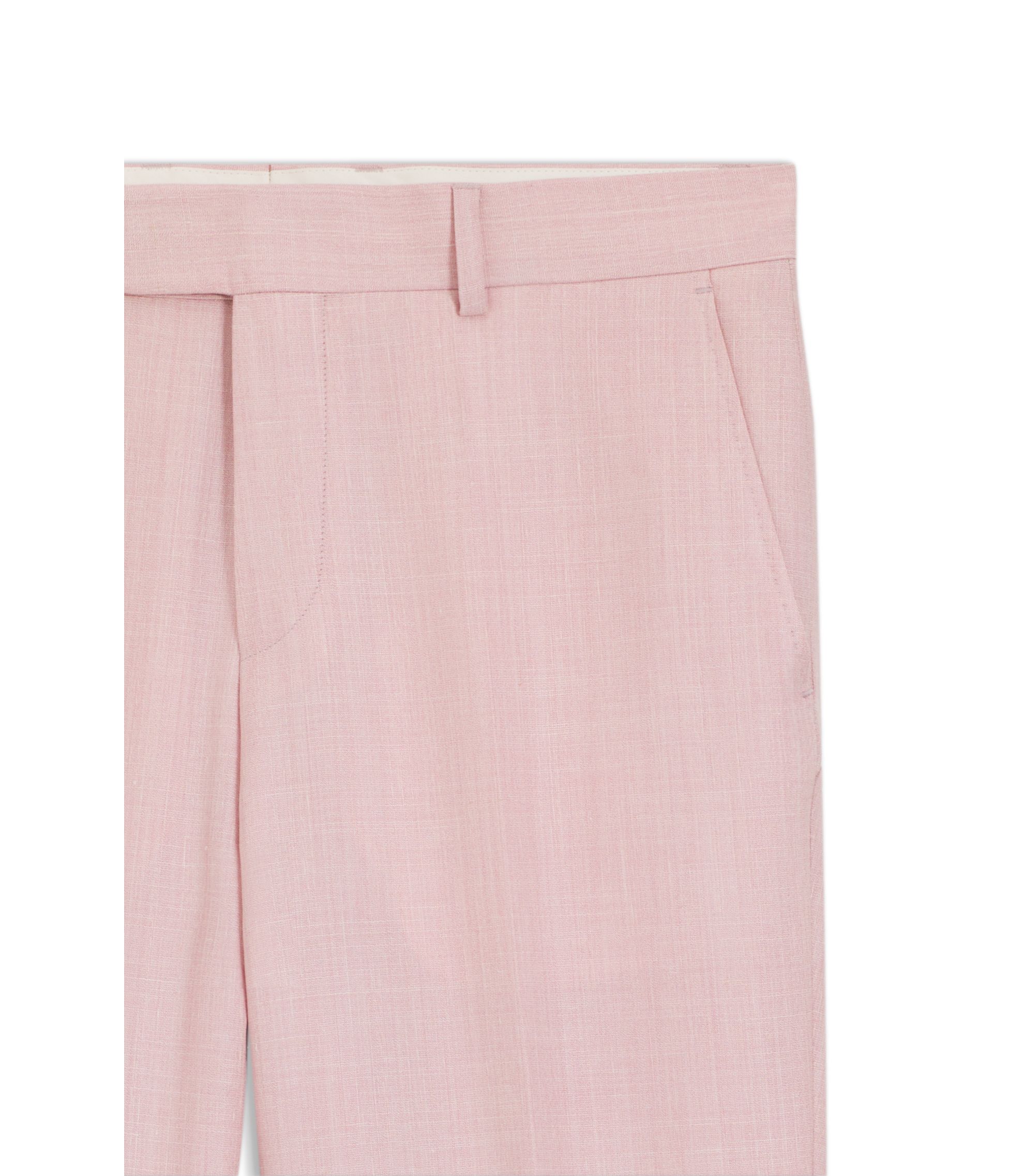 BOSS - BOSS ONE Slim-fit trousers in virgin wool, silk and linen