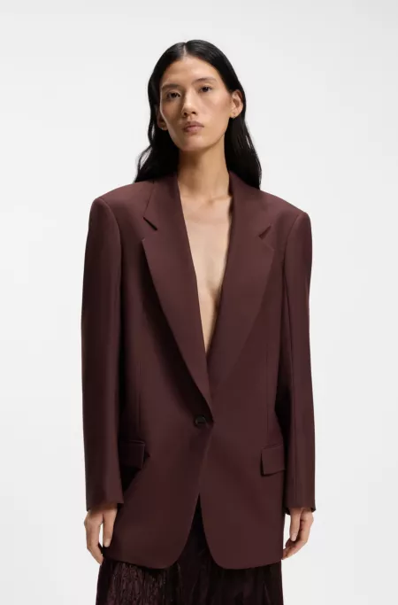 Relaxed-fit tailored blazer in virgin-wool blend