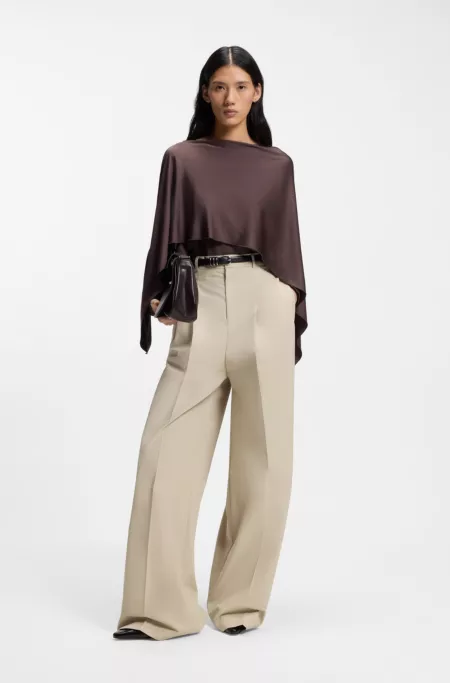Wide-leg trousers in cotton with stretch