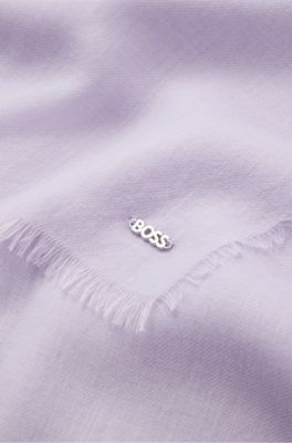 &Eacute;charpe l&eacute;g&egrave;re en mohair &agrave; franges, Violet clair