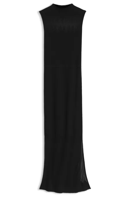 Knitted tube dress with sheer detailing