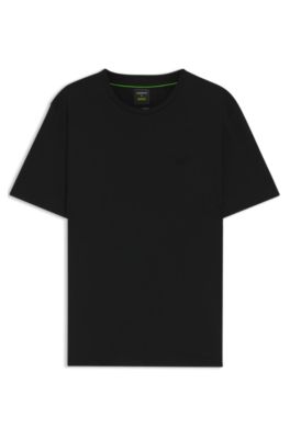 Porsche x BOSS mercerized-cotton T-shirt with reflective branding, Black