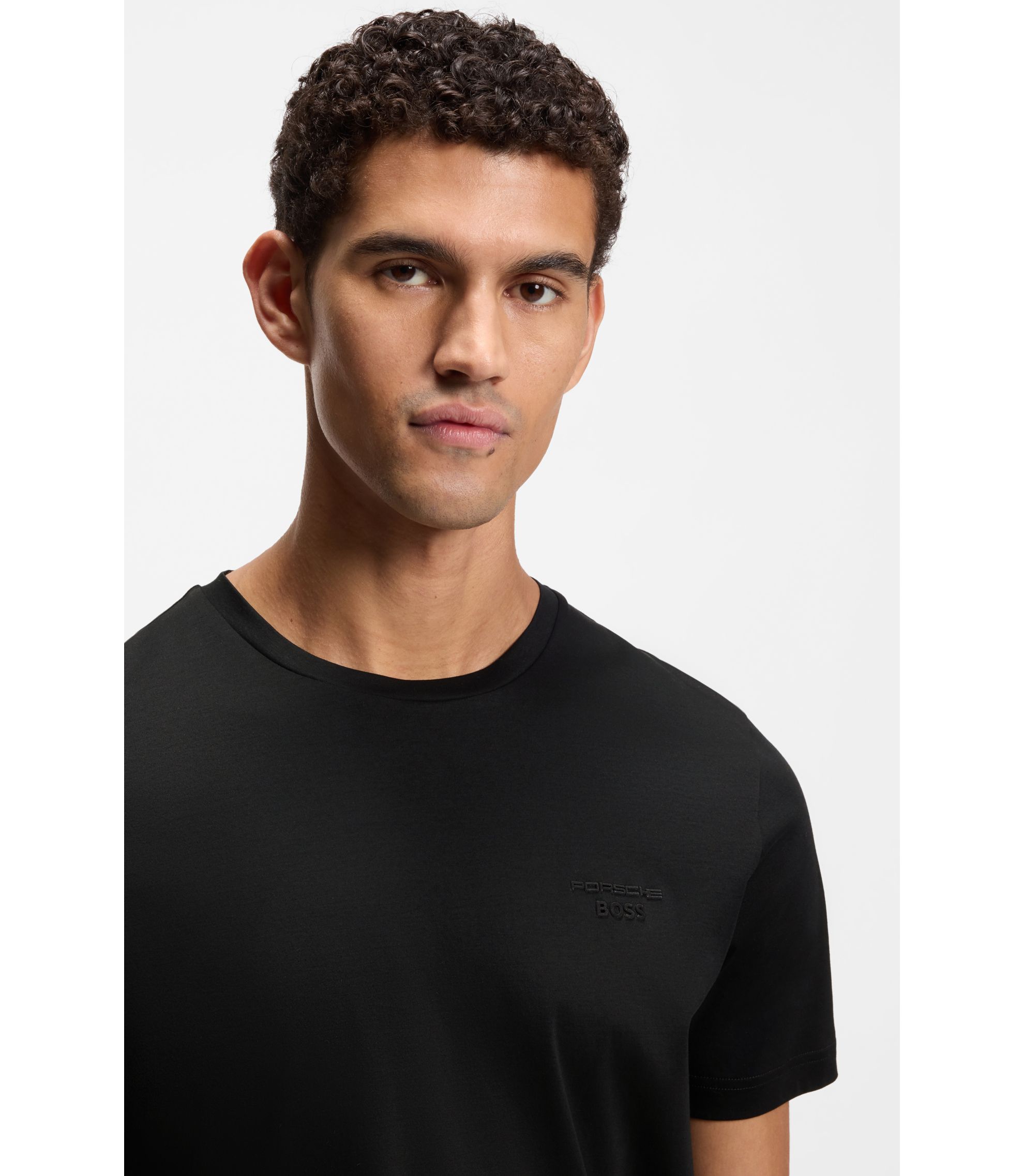 BOSS - Porsche x BOSS mercerized-cotton T-shirt with reflective