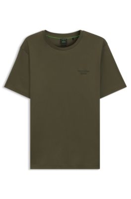 Porsche x BOSS mercerized-cotton T-shirt with reflective branding, Light Green