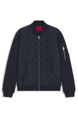 Water-repellent jacket in mixed materials, Dark Blue