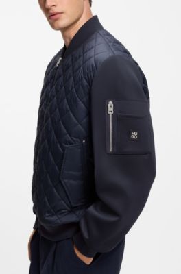 Water-repellent jacket in mixed materials, Dark Blue