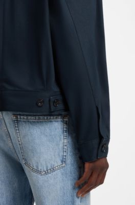 Chaqueta relaxed fit corta de denim de algod&oacute;n, Azul oscuro