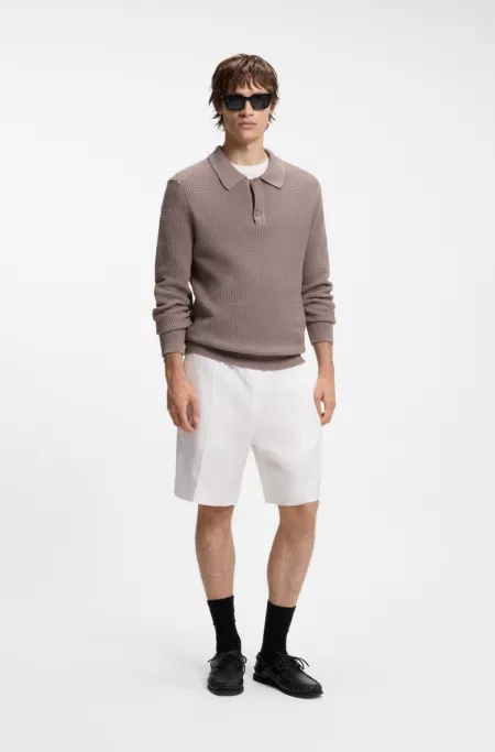 Straight-fit shorts in a linen blend